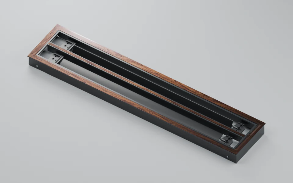 Wood-grain finish dual-slot diffuser